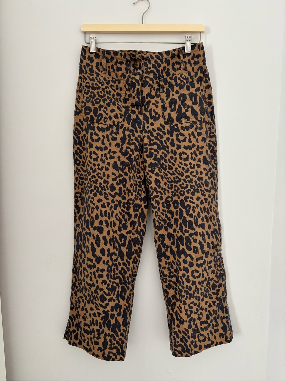 Nicole Miller New York leopard print wide leg ankle pants 4